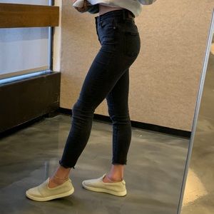 Madewell 9” High Rise Black Button Through Jeans